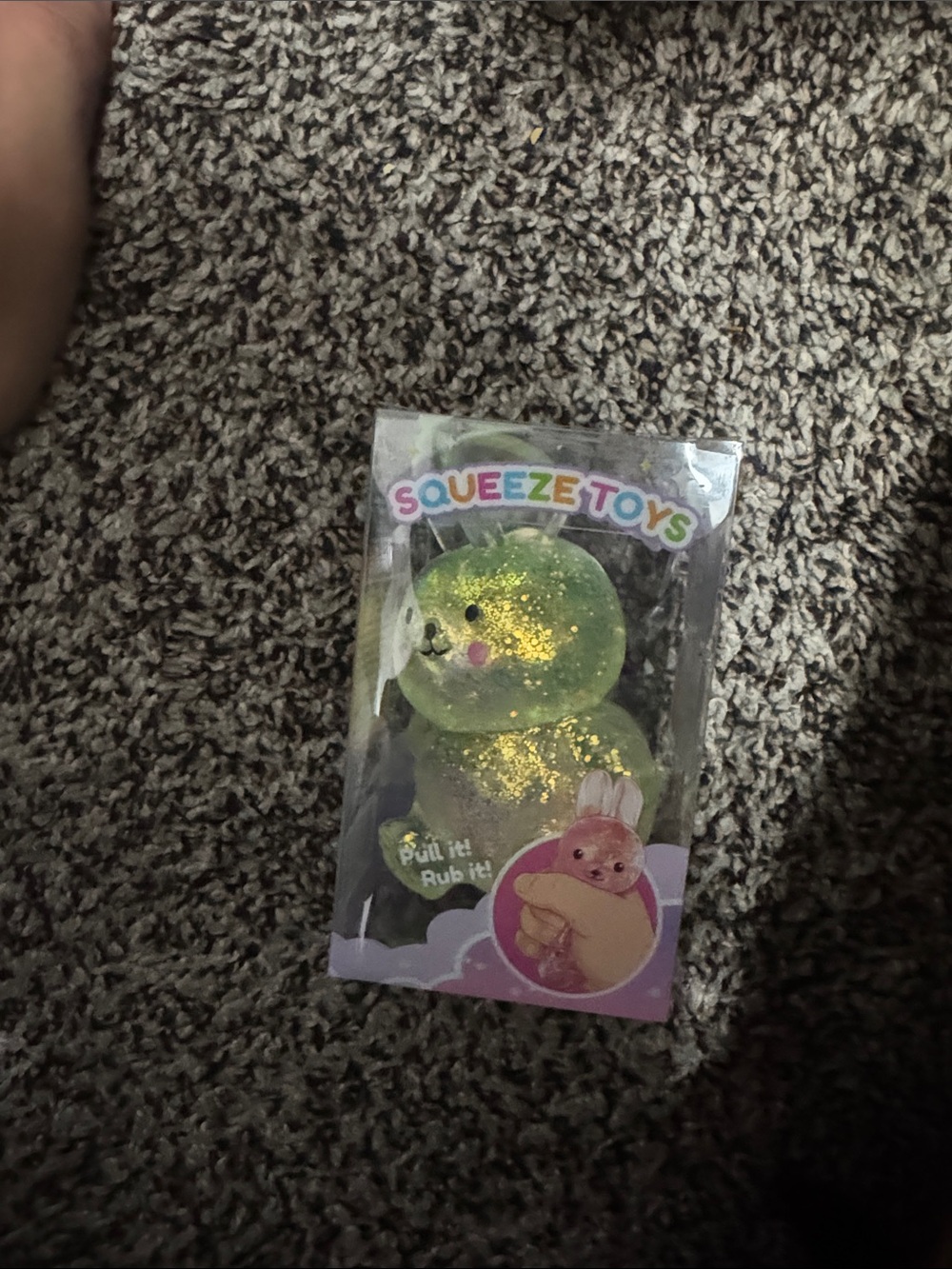 Squeeze Green Glitter Bunny Squeeze Toy - Squeeze